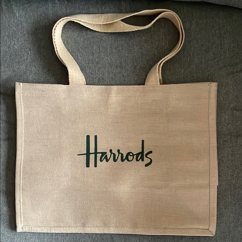 Harrods Jute Tote Bag